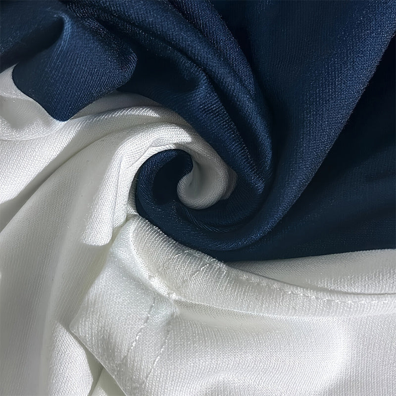 Plus Size Color Block Hoodie – Women’s Casual Zip Sweatshirt