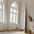MELOMOIR Oversized Floor Mirror, Free Standing Leaning or Hanging, Suitable for Bedroom Living Room Home Gym Cloakroom, Thin Aluminum Frame, Tempered Glass, White