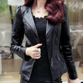 Motorcycle Leather Jacket Large Coat Woman